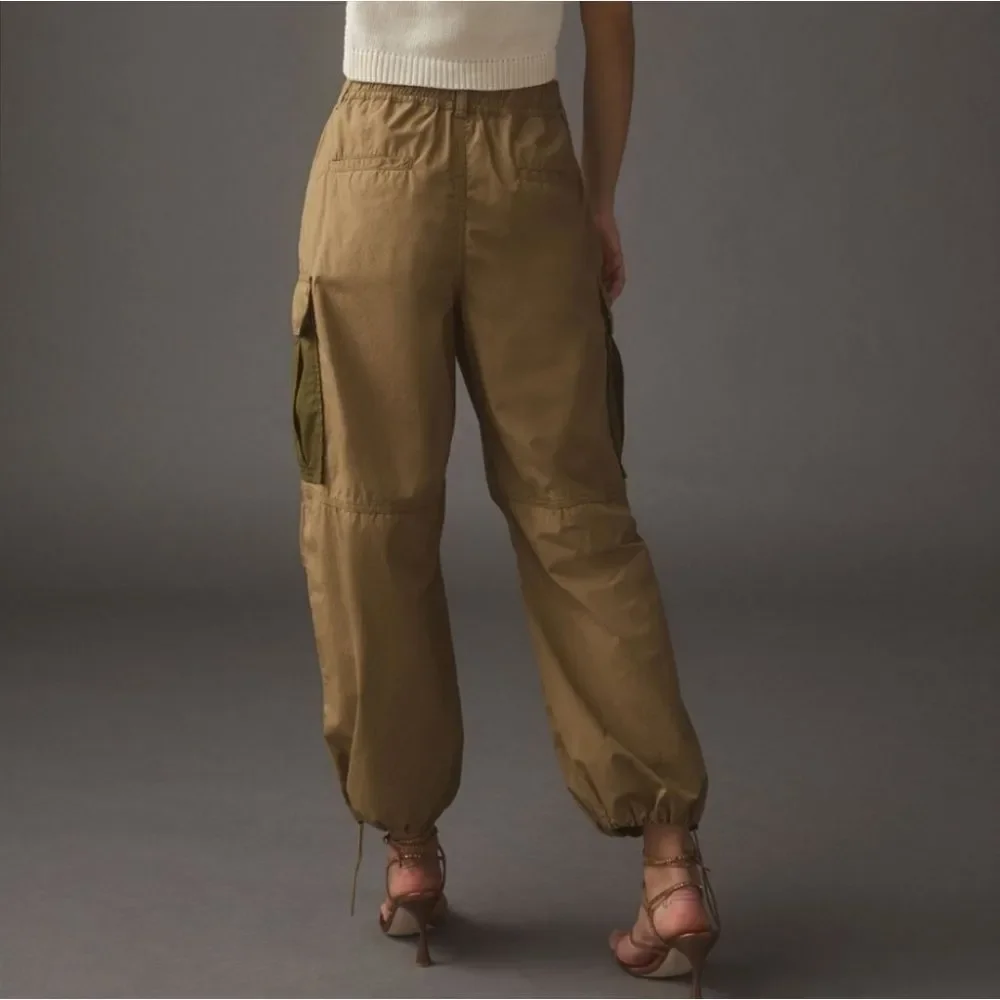 Anthropologie Tan Cargo Parachute Pants Size 28 Bungie‎ Ankle - Picture 2 of 16